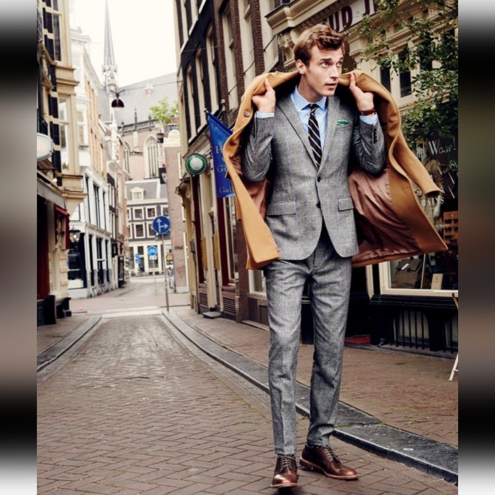 J. Crew Men's Gray Glen Plaid Sport Coat Blazer